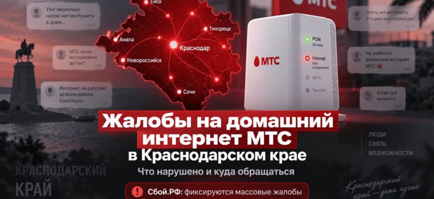 Сбой домашнего интернета МТС в Краснодарском крае 9–10 сентября 2026 года